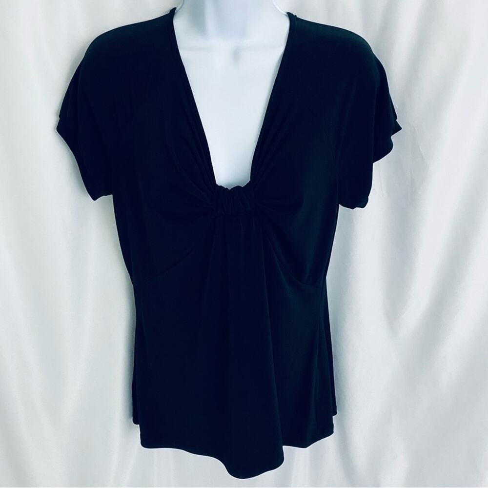 Lily Black Short Sleeve Blouse Size Large